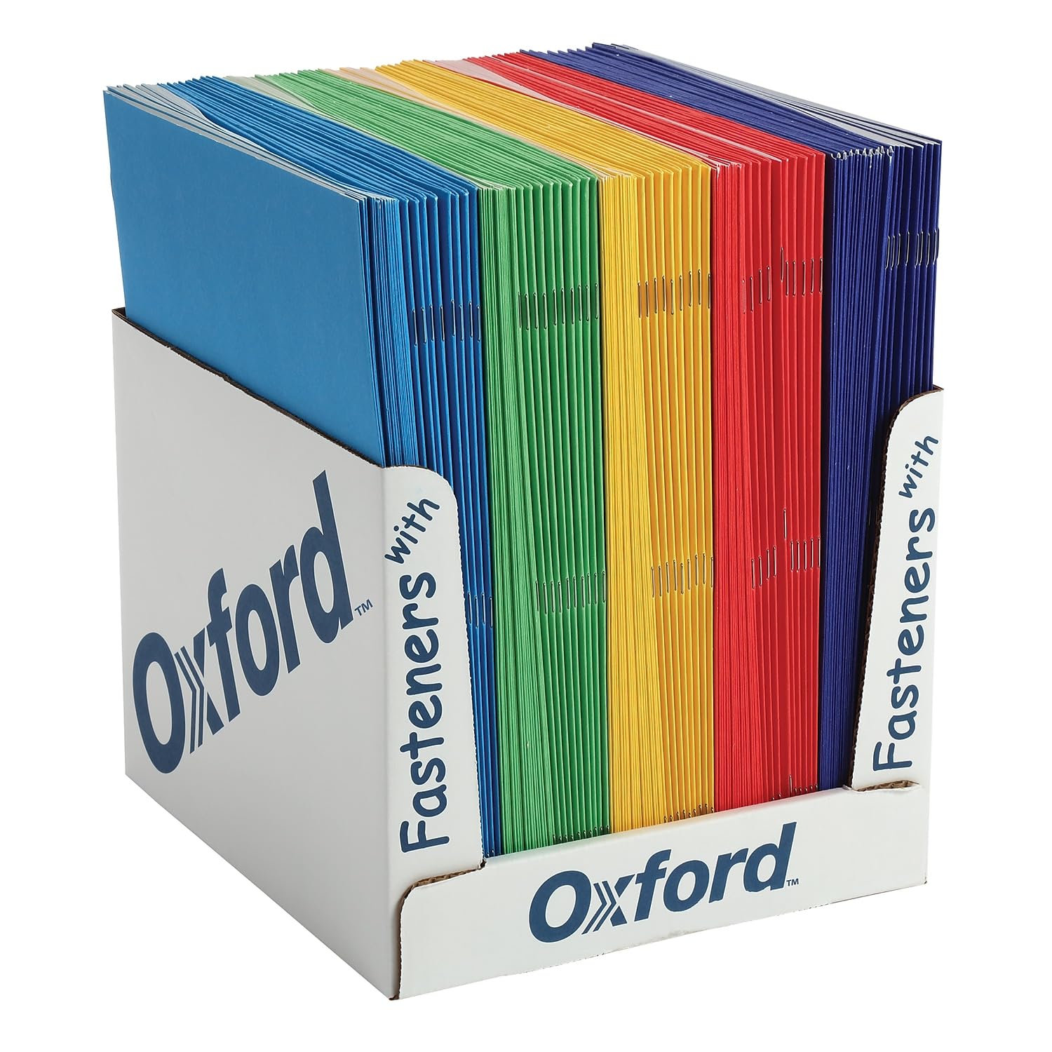 ESS50764 School Grade Twin Pocket Folder with Fasteners - 100 Pack | Durable 2-Pocket Folders for Classroom, Office & Homework Organization | Perfect for Students, Teachers & Professionals