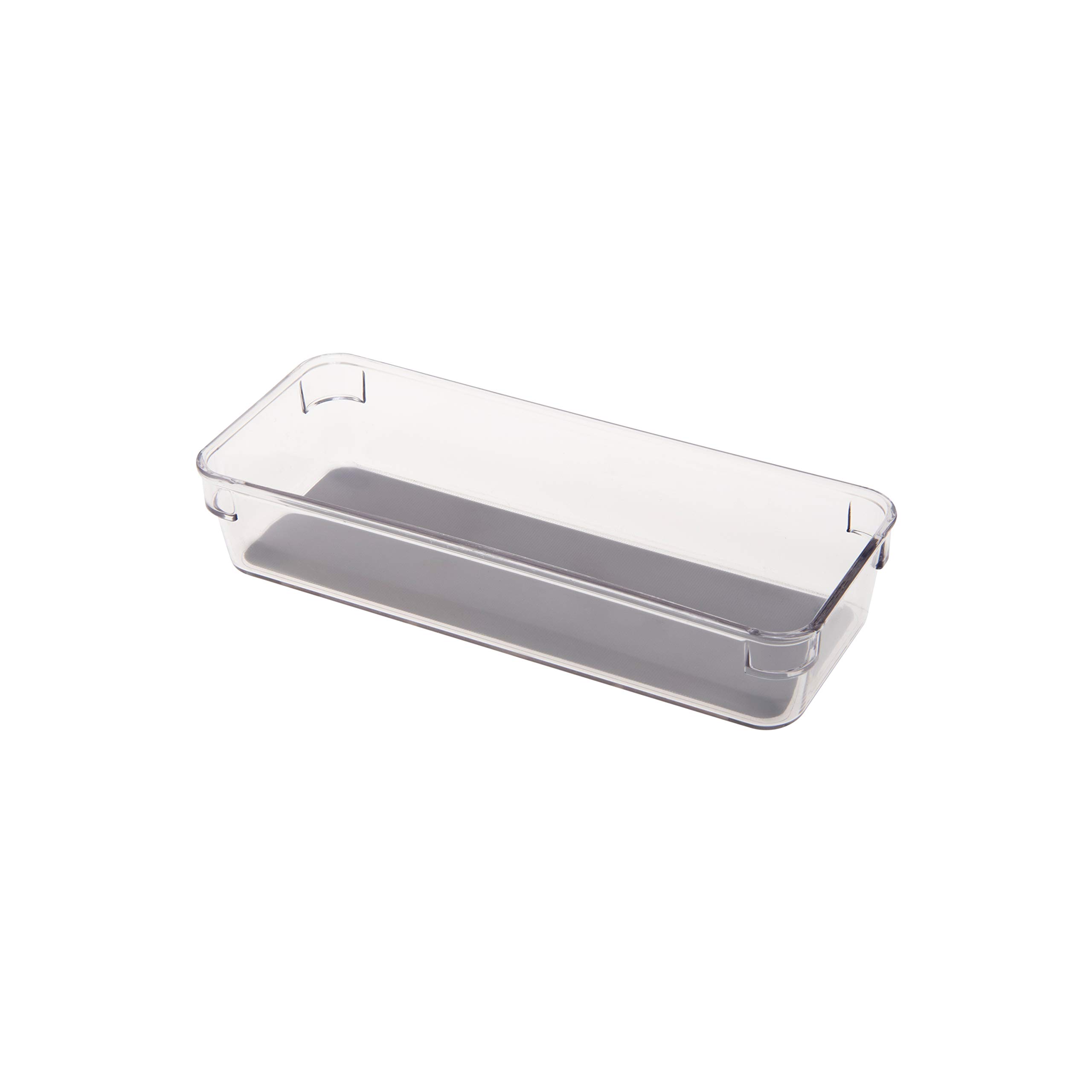 4-Piece Multipurpose Drawer Organizers Set for Bathroom, Vanity, Kitchen - Clear Plastic Storage Bins for Cosmetics, Jewelry & Utensils - Perfect for Home Organization and Space Saving