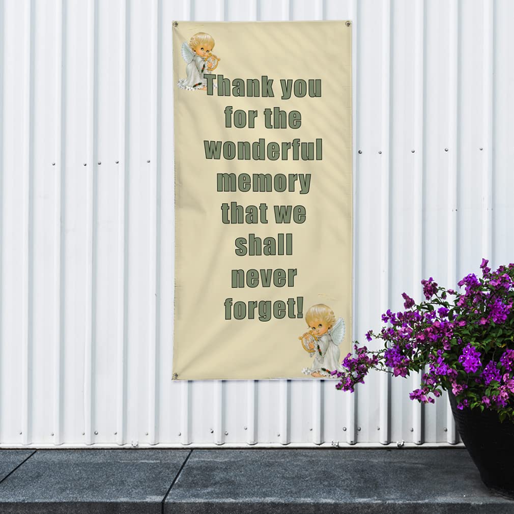 Double Sided Vertical Vinyl Banner - 96x48 Inches Weatherproof Outdoor Wedding & Event Sign with 8 Grommets - Perfect for Marriage Ceremonies, Thank You Displays, Yard Decor & Industrial Use