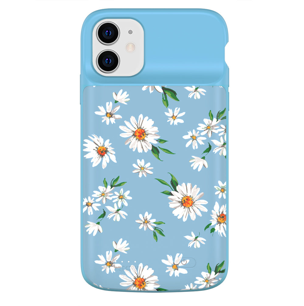Daisy iPhone Charging Case - 5000mAh Portable Battery Charger for iPhone 14/13/12/11/X/8/7 - Slim Protective Phone Case with Built-in Power Bank - Perfect for Travel, Work & Outdoor Activities