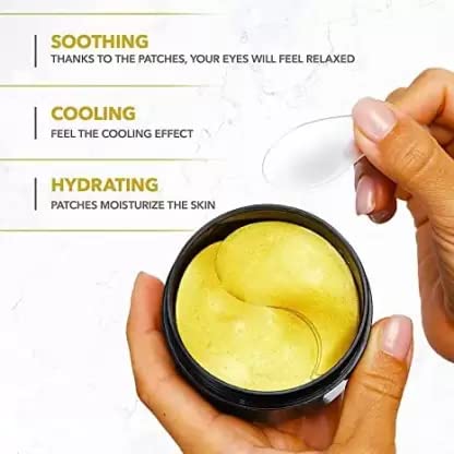 24K Gold Under Eye Masks for Dark Circles & Puffiness - Hydrating Anti-Aging Eye Treatment for Bags & Wrinkles (6 Pairs) - Perfect for Night Routine & Travel Skincare