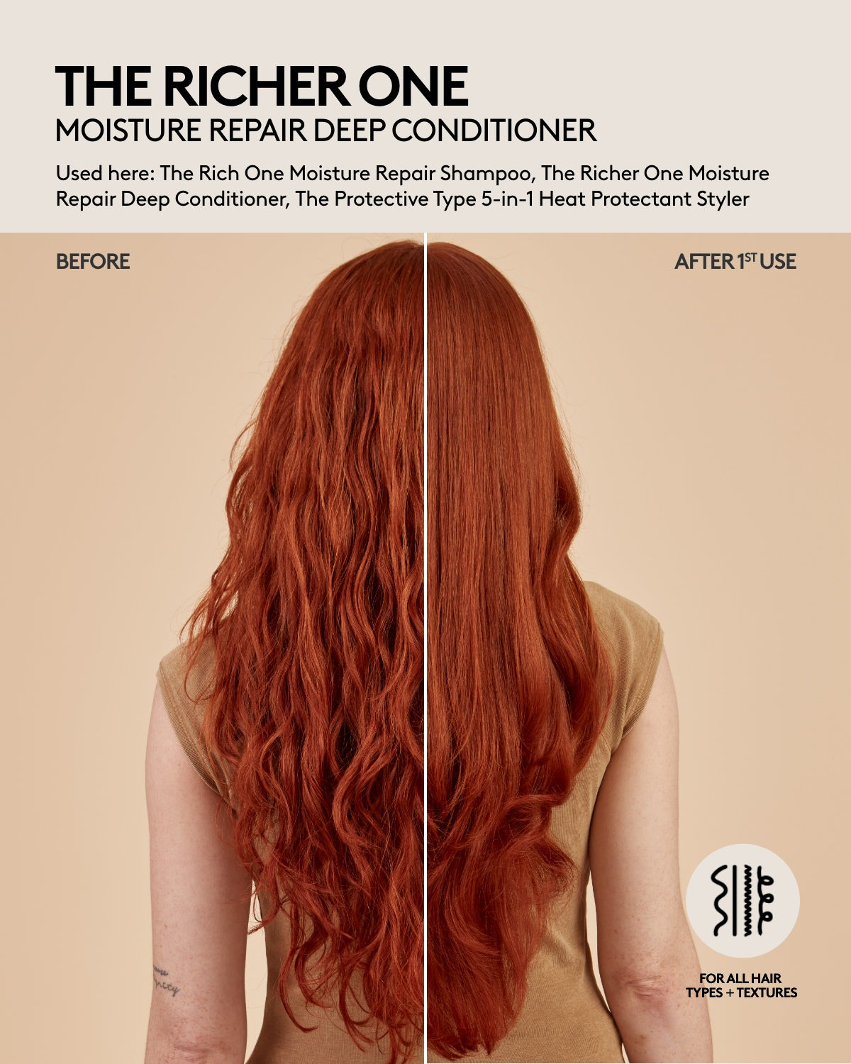 The Richer One Moisture Repair Deep Conditioner for Dry Damaged Hair - Intense Hydrating Hair Treatment for Salon-Quality Results at Home
