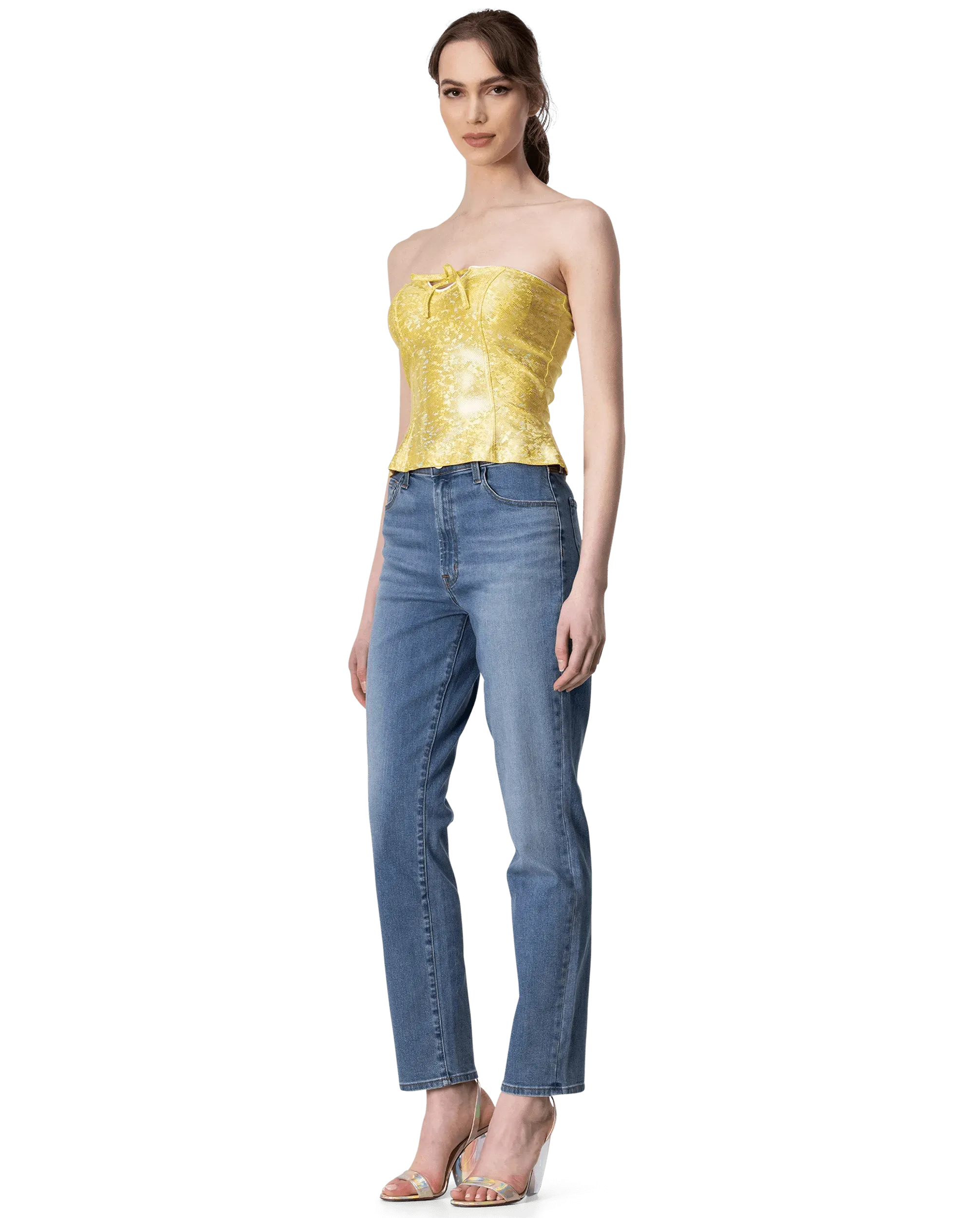 Strapless Shimmer Top for Women - Elegant Sequin Party Blouse for Night Out, Club Wear, and Special Occasions