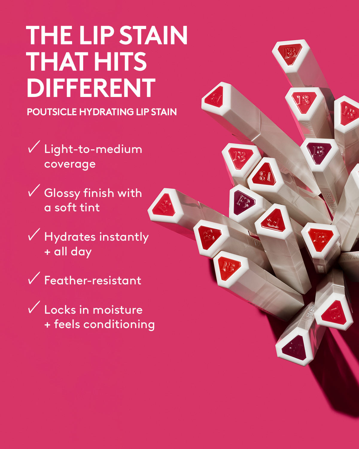 Poutsicle Hydrating Lip Stain - Long Lasting Moisturizing Lip Tint for Dry Lips | Perfect for Daily Wear, Date Night & Special Occasions