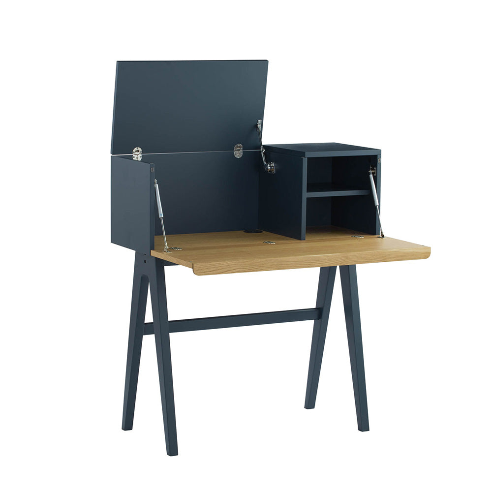 VALEN Study Desk 96cm Blue Space & Oak - Perfect for Home Office, Student Study & Small Space Workstation