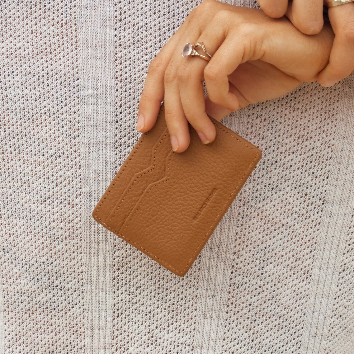 STATUS ANXIETY Together For Now Genuine Leather Card Holder - Slim RFID Blocking Wallet for Men & Women | Perfect for Everyday Use, Travel, and Minimalist Lifestyle