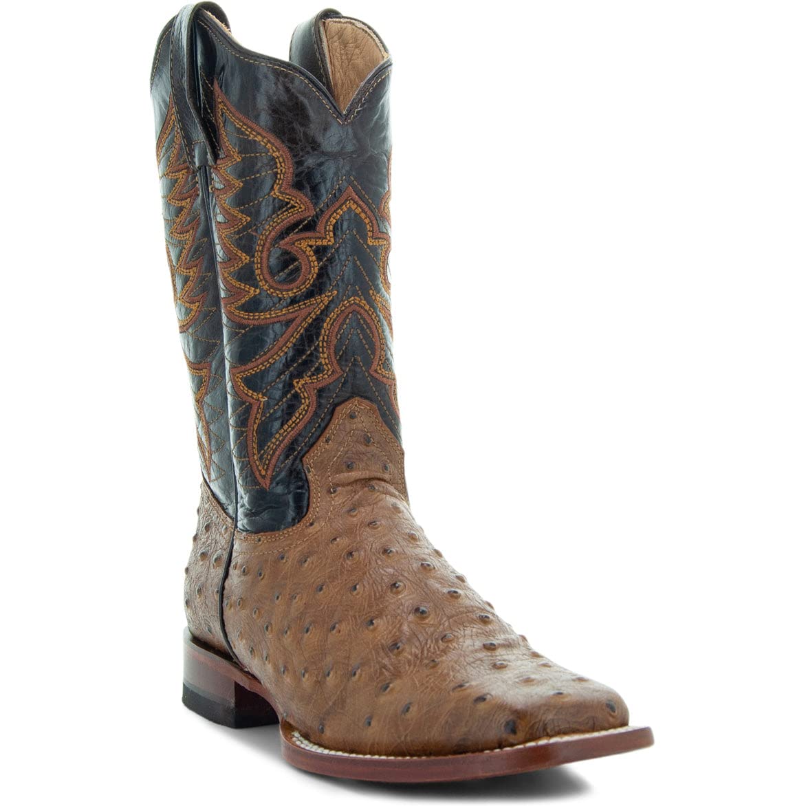 **Soto Boots Women's Ostrich Print Cowgirl Boots – Genuine Leather Handcrafted Cowboy Boots for Women (M8002) – Perfect for Western Rides, Country Events & Fashion Outfits**