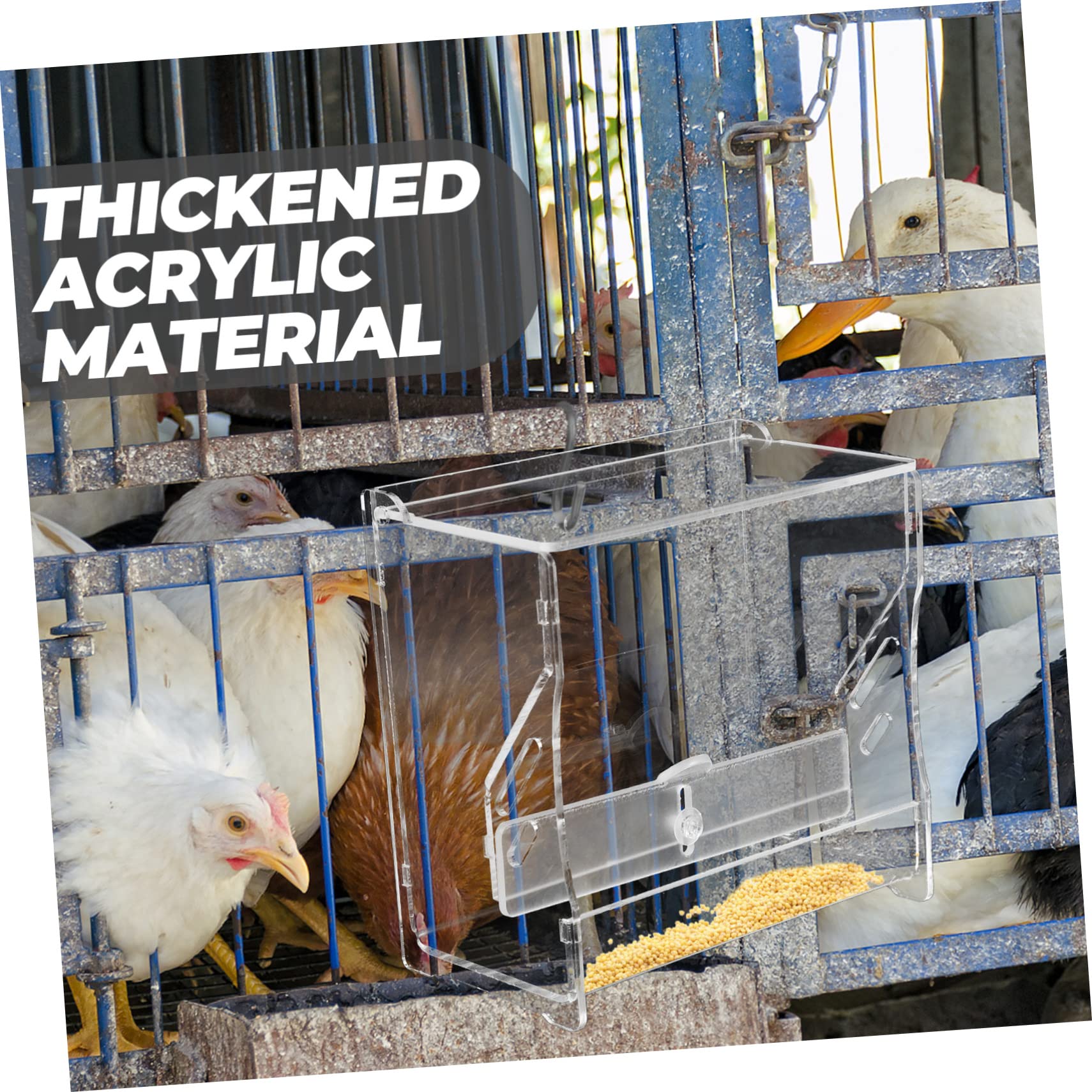 Automatic Chicken Feeder & Hanging Bird Feeder for Parrots - Durable Bird Cage Accessories, Food Storage Container for Birds - Perfect for Aviaries, Pet Cages & Outdoor Bird Feeding Stations