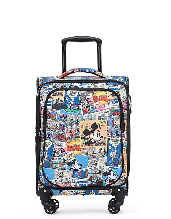 Disney Comic DIS022 20-Inch 4-Wheel Small Soft Suitcase - Perfect for Kids Travel, School Trips & Weekend Getaways