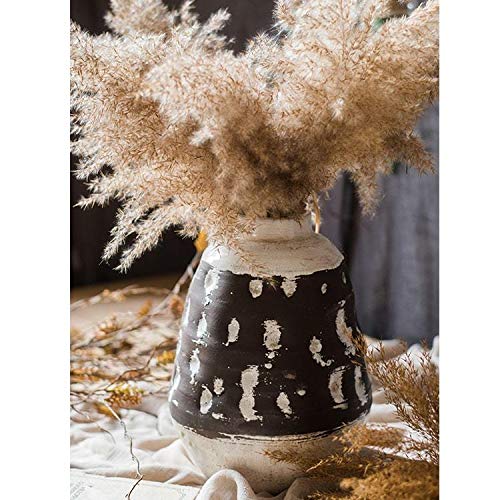 Handcrafted Rustic Brown Ceramic Vase - Farmhouse Home Decor for Centerpieces, Wedding Decor, and Living Room Accents