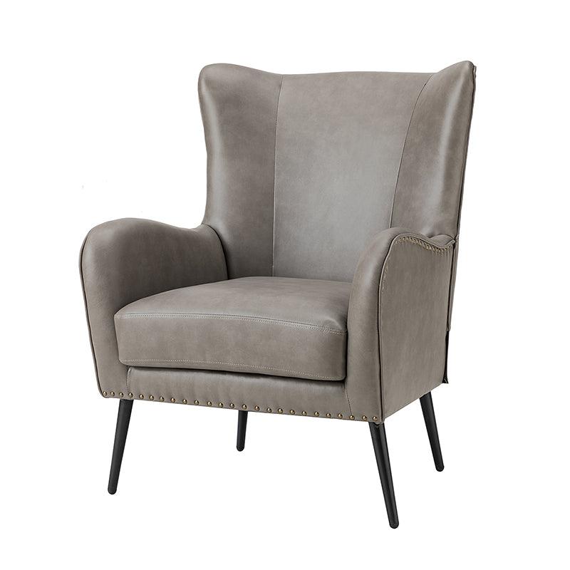 Stylish Shepherd Wingback Vegan Leather Armchair - Modern PU Leather Accent Chair for Living Room, Bedroom & Office - Comfortable Mid-Century Design with Optional Types