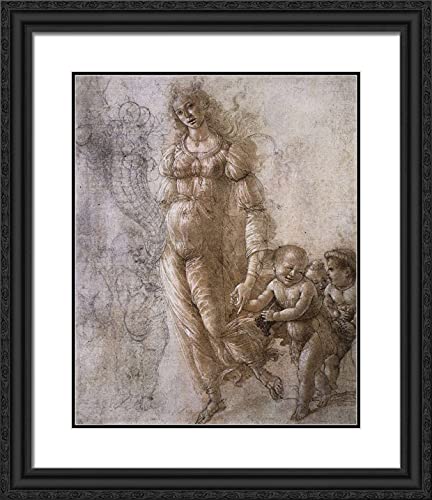 Black Ornate Wood Frame with Double Matting