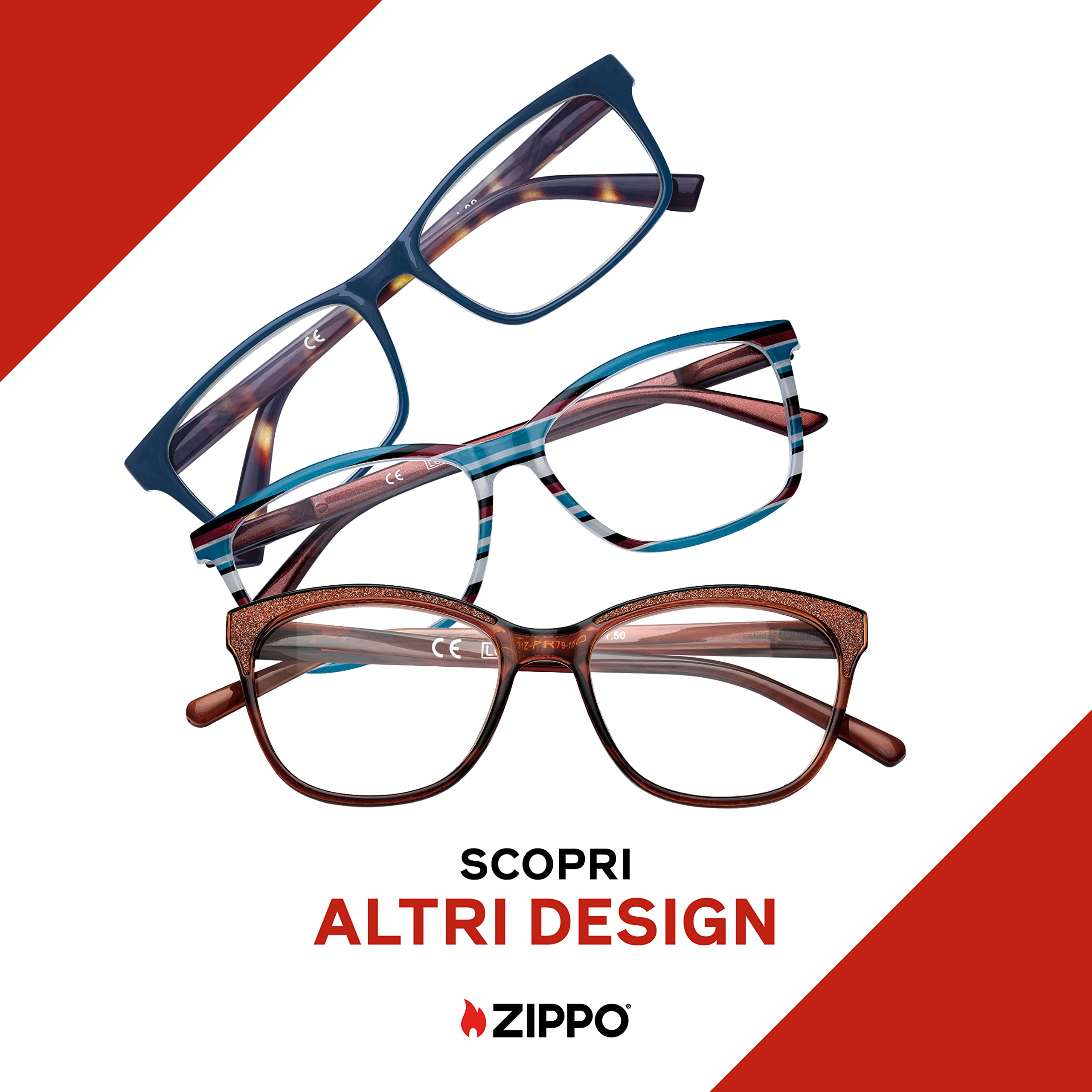Zippo Reading Glasses with Soft Line Frame - Lightweight & Stylish Readers for Men & Women - Perfect for Reading, Computer Work & Close-Up Tasks