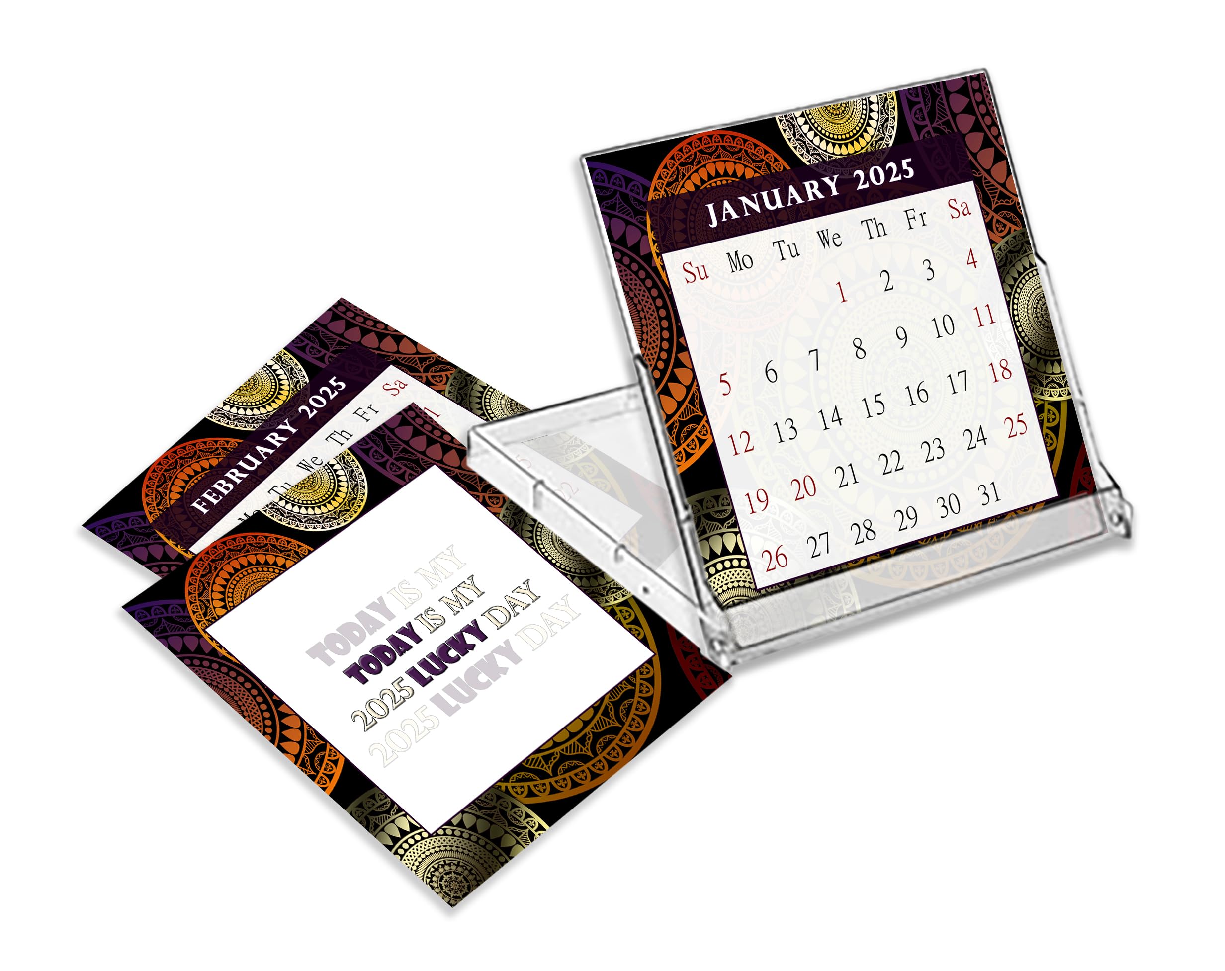 2025 CD-Style Desk Calendar - 12 Month Planner with CD Case Stand | Office Decor, Christmas Gift Ideas | Perfect for Home, Office & School Organization (Edition #012)