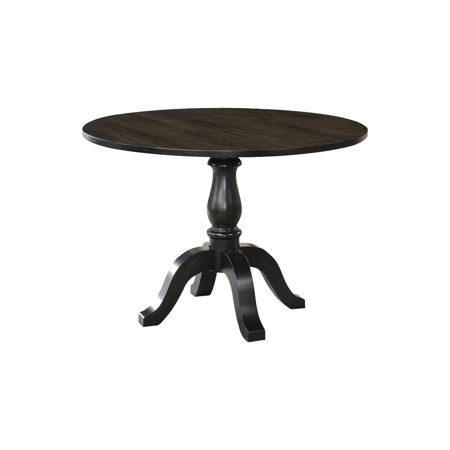 Vintage Black 42 Inch Round Dining Table - Best Master Furniture for Kitchen, Dining Room & Small Space Decor