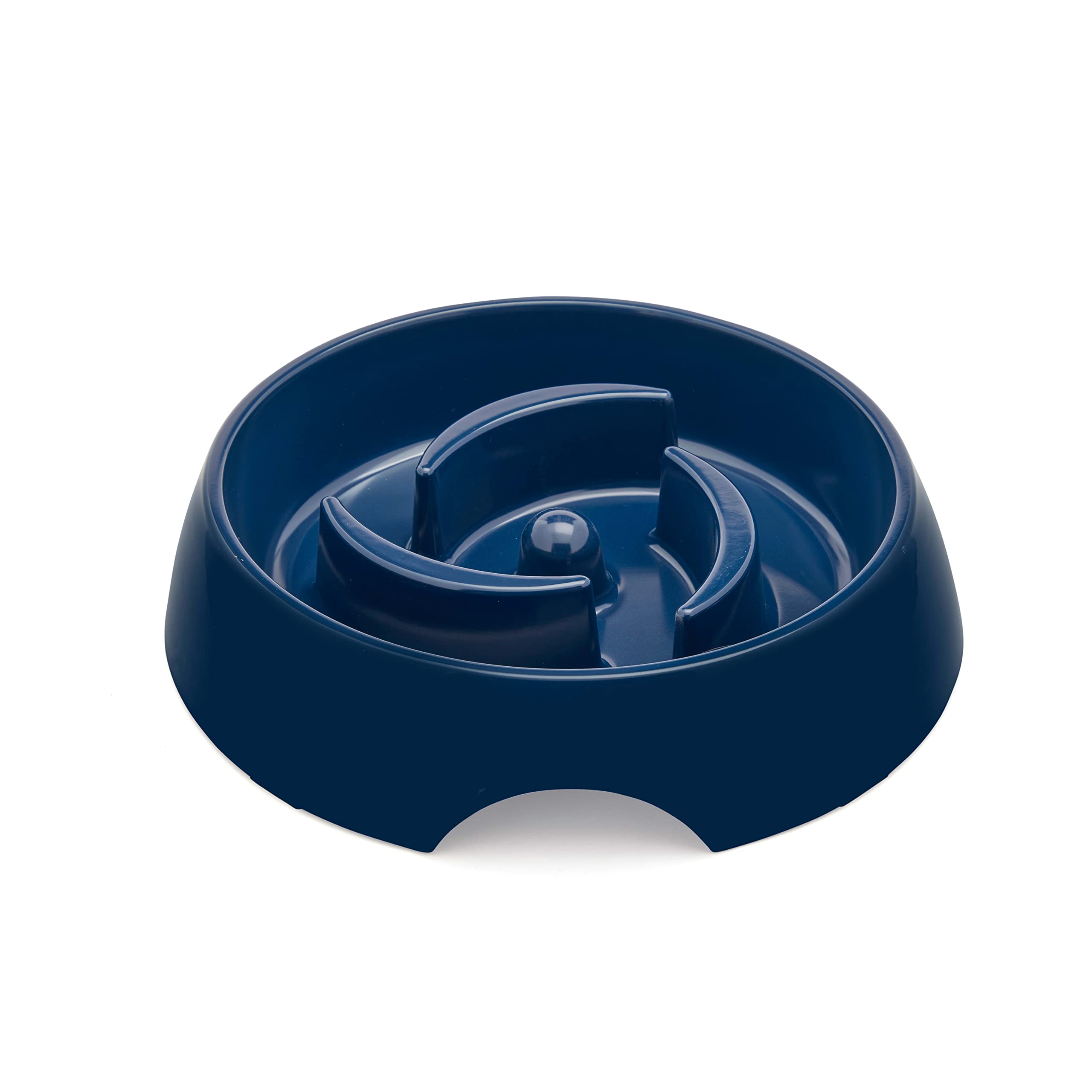 EveryYay Slow Feeder Dog Bowl - Large Navy Plastic Pet Dish for Fast Eaters - Perfect for Mealtime Enrichment & Preventing Bloat in Dogs