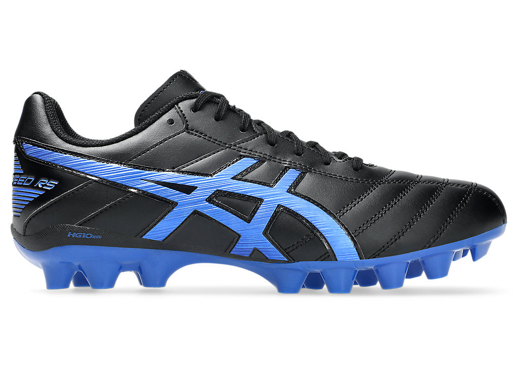 ASICS Men's Lethal RS 2 Speed Football Cleats - Black/Blue - Lightweight Soccer Shoes for Artificial Turf & Firm Ground - Perfect for Training & Matches