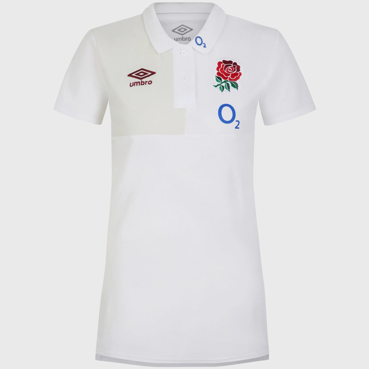 Umbro England Rugby Women's Polo Shirt - Breathable White Sports Top for Rugby Training & Match | Gym Workout & Casual Wear