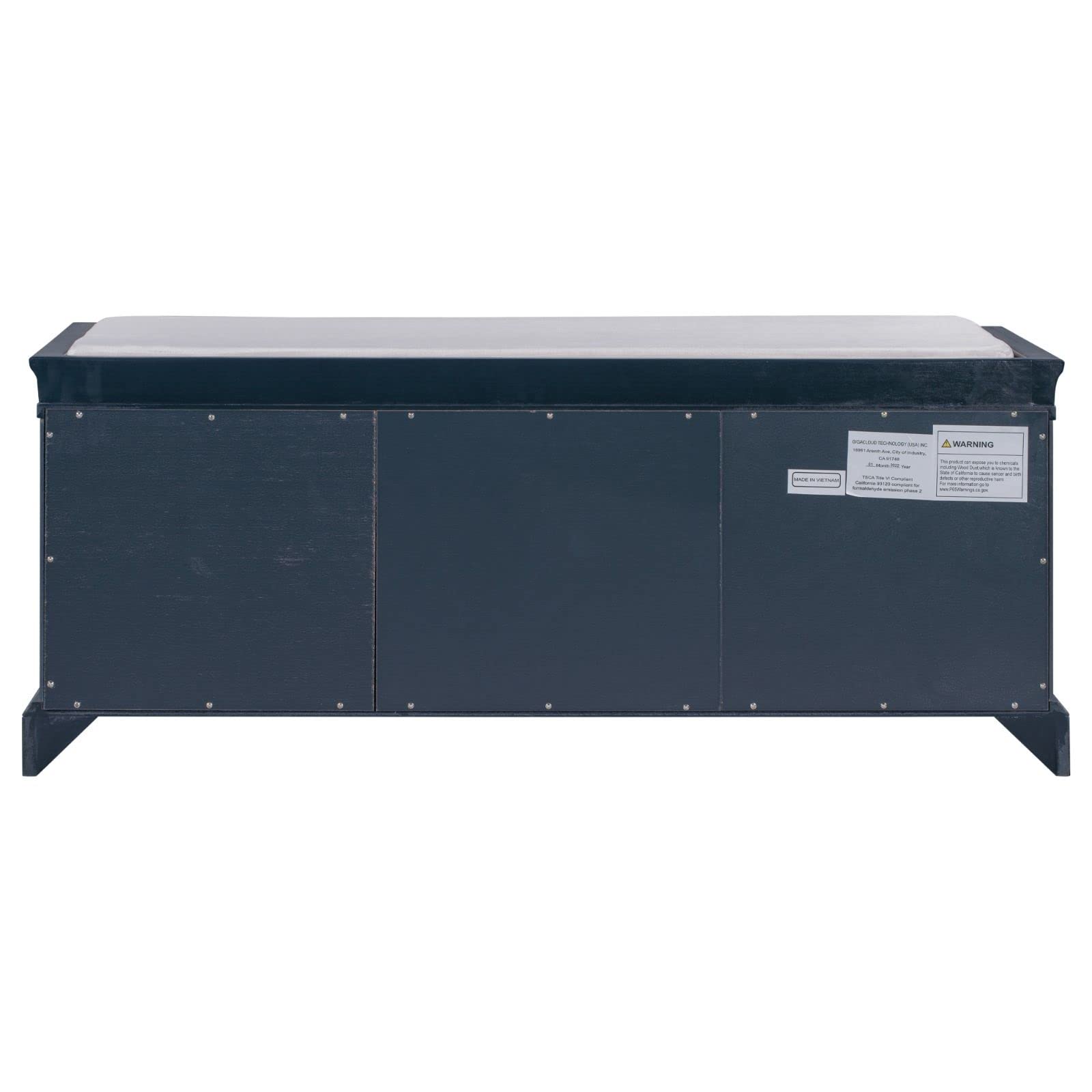 Wooden Shoe Storage Bench with 2 Drawers & 2 Cabinets - Entryway Organizer with Removable Cushion - Perfect for Hallway, Bedroom, and Mudroom Organization