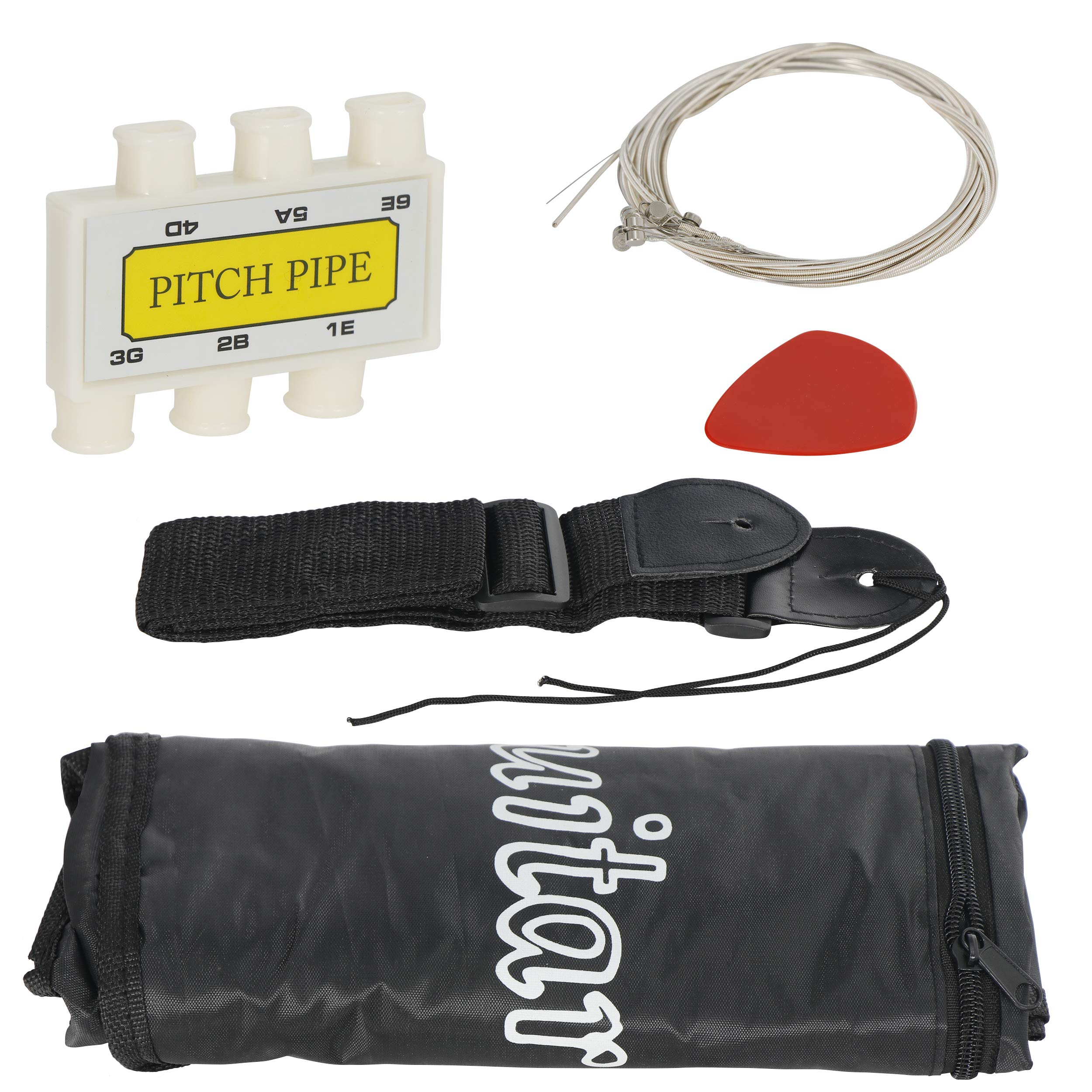 Smartxchoices 38 Inch Acoustic Guitar Bundle for Beginners - 6 String Right-Handed Guitar with Gig Bag, Strap, Pitch Pipe, Extra Strings & Picks - Ideal for Kids, Students, Youths & Adults (Black) | Perfect for Home Practice, Music Lessons & Outdoor Performances