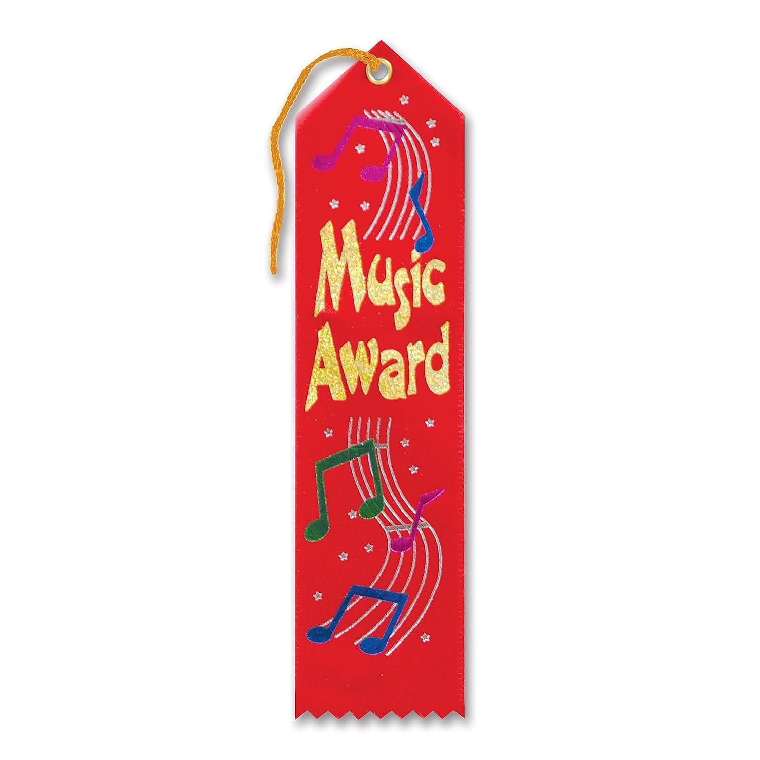 Beistle Music Award Ribbon - Gold & Blue 1st Place Winner Ribbon for Competitions, Ceremonies, School Events & Music Performances