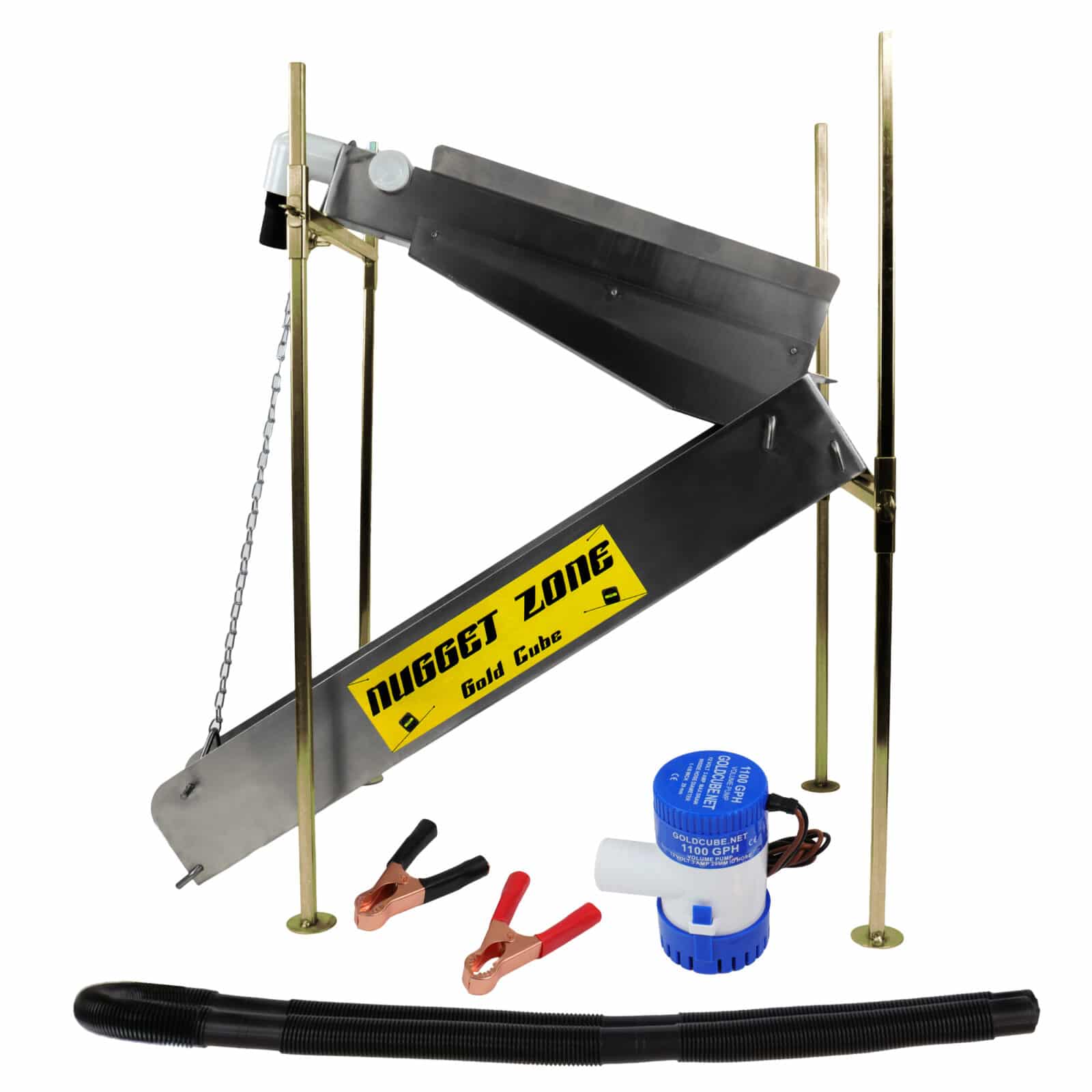 Gold Cube 4 Stack Deluxe Complete Kit with Nugget Zone Banker & Trommel - Gold Prospecting Equipment for Mining, Panning, and Treasure Hunting - Perfect for Outdoor Adventures and Metal Detecting
