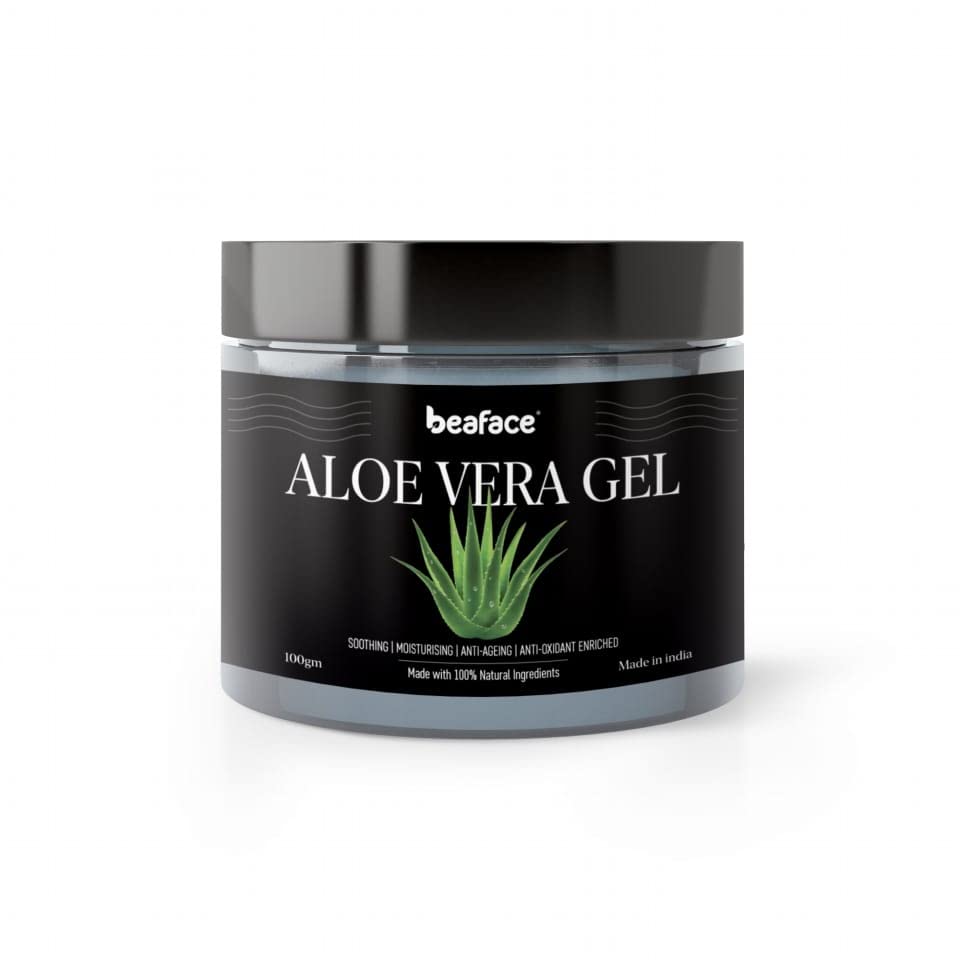 Beaface Green Tea & Aloe Vera Gel Combo Pack - 100g Each (2-Pack) | Hydrating Facial Treatment for Acne, Sunburn & Dry Skin | Perfect for Daily Skincare Routine