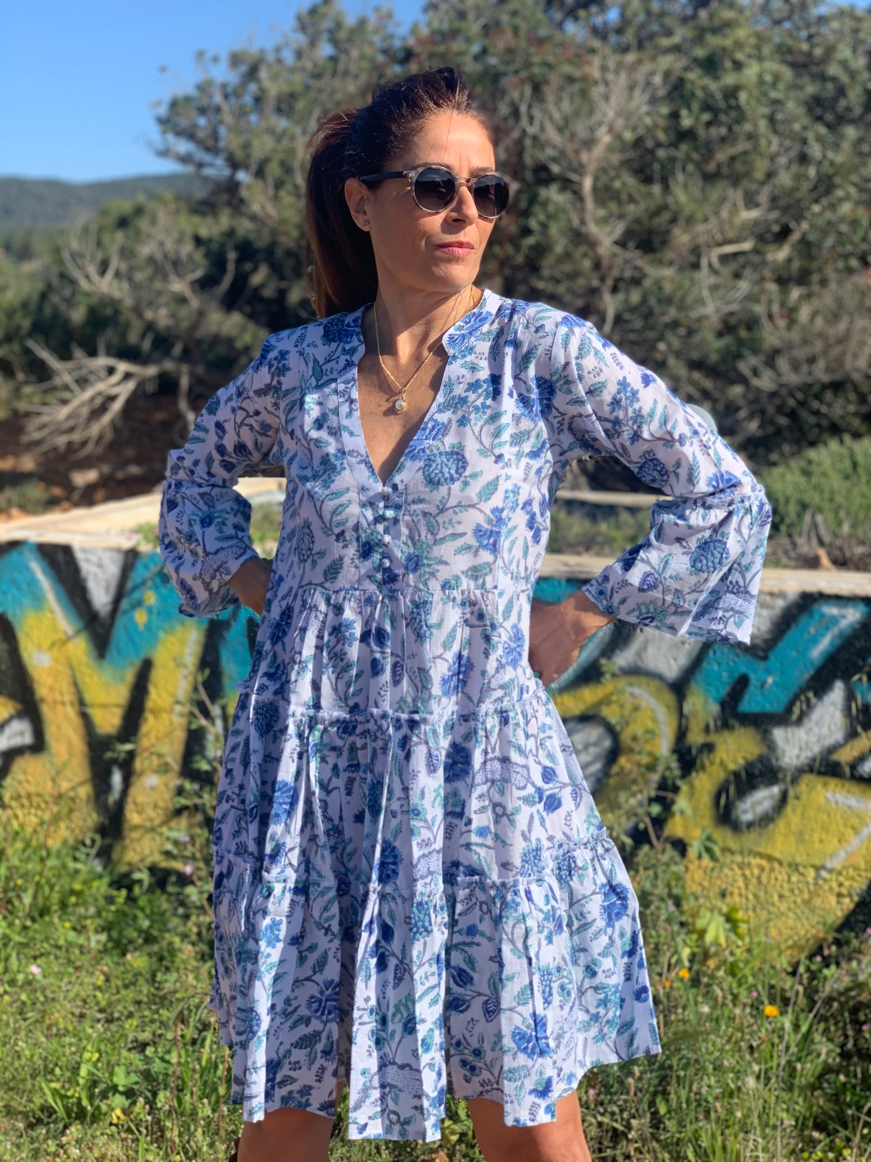 Stylish Short Geo Dress from Lagos - Perfect for Summer Outings, Beach Vacations & Casual Wear