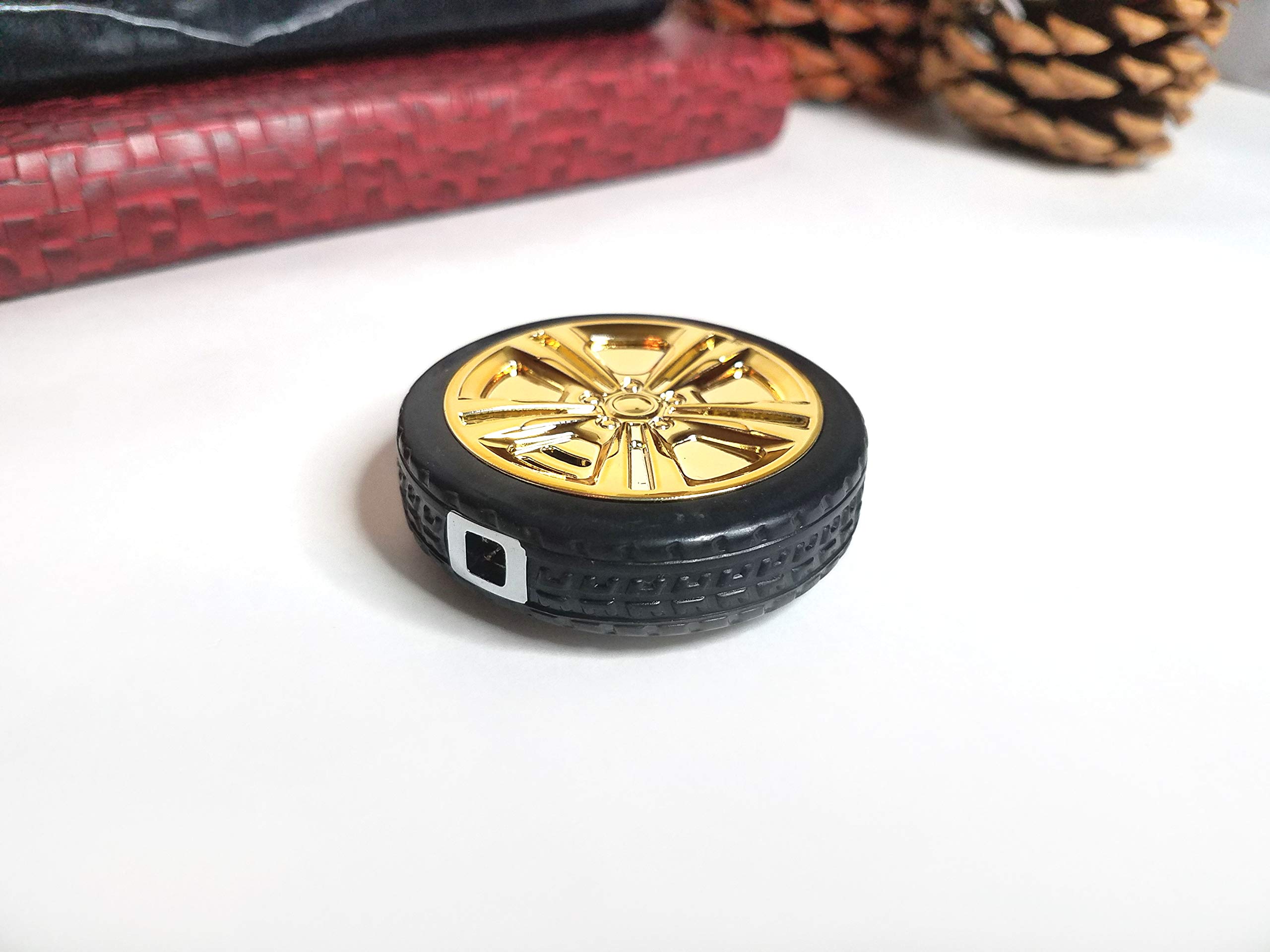 Collectible Tire Shaped Butane Lighter - Refillable Truck Lighter for Camping & Gifts (Silver)