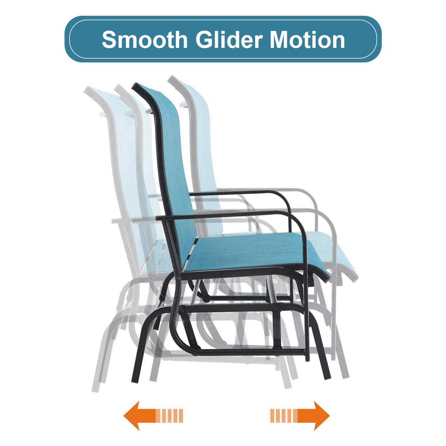 MFSTUDIO 2-Person Outdoor Patio Swing Glider Bench - 42