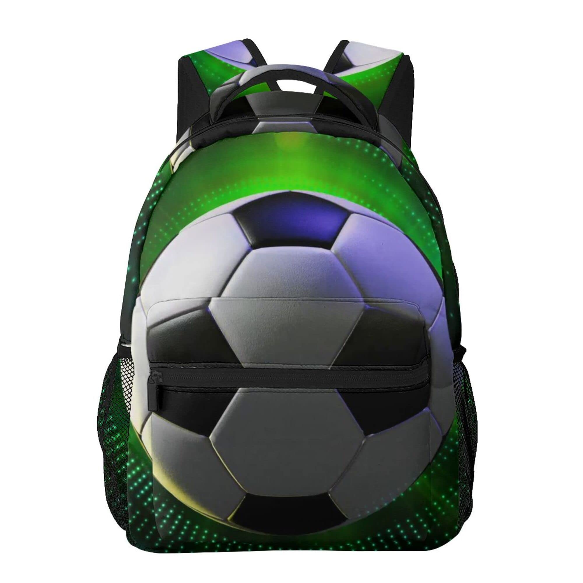 JZDACH Stylish Casual Backpack for College & High School - Lightweight Sports Rucksack for Boys & Girls | Waterproof Travel Laptop Backpack | Perfect for School, Soccer, Football & Outdoor Activities (Black)