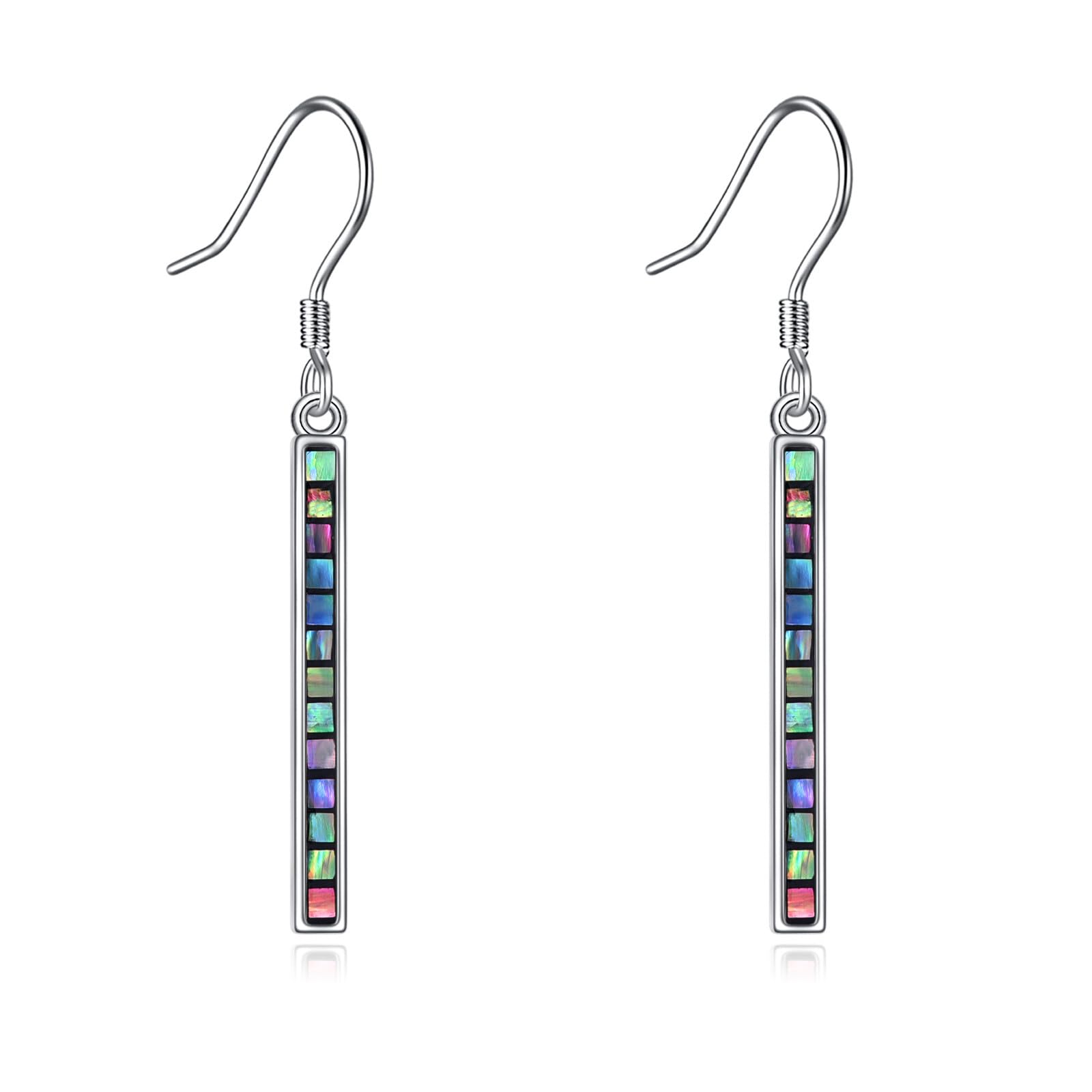 YFN Sterling Silver Bar Dangle Drop Earrings for Women & Men - Minimalist Stud Jewelry Gift for Birthday, Anniversary & Everyday Wear
