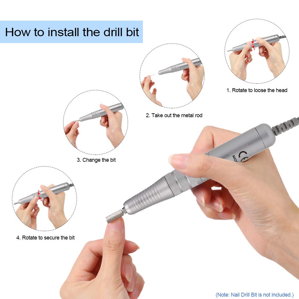 Professional Electric Nail Drill Machine - 15000 RPM USB Rechargeable Manicure Tool with Adjustable Speed | Portable Nail Drill Pen for Home & Salon Use | Perfect for Gel Polish Removal, Acrylic Nails & Nail Art