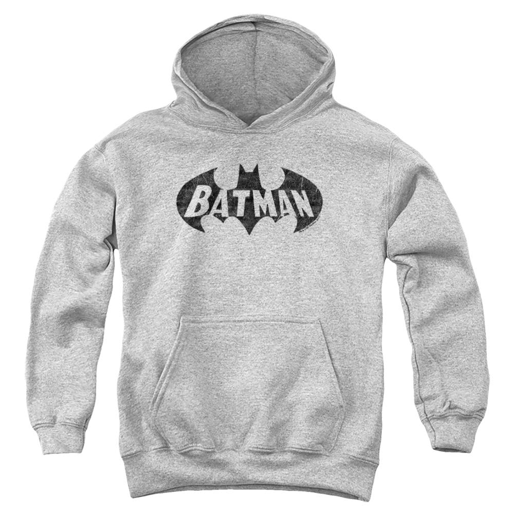 Trevco Batman Crackle Bat Unisex Youth Pullover Hoodie - Superhero Costume & Casual Wear for Kids & Teens - Perfect for Halloween, Cosplay, and Everyday Fashion