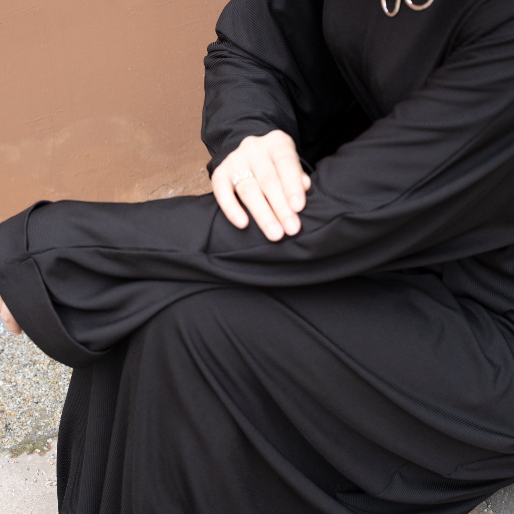 Women's Long Sleeve Folded Cuff Sweater Dress in Black | Cozy Winter Pullover Knit Dress for Casual Outings & Office Wear