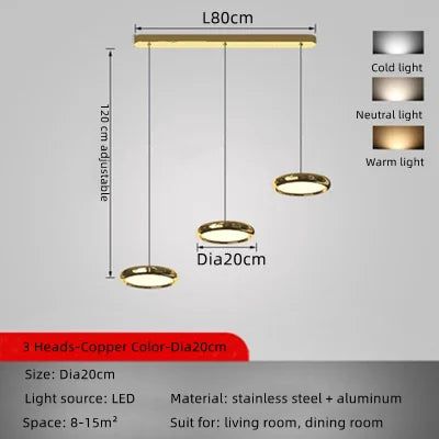 Italian Round Pendant Light Fixture - Modern Kitchen Island Lighting with Adjustable Height, Dimmable LED Bulb Included - Perfect for Dining Room, Breakfast Nook & Restaurant Decor