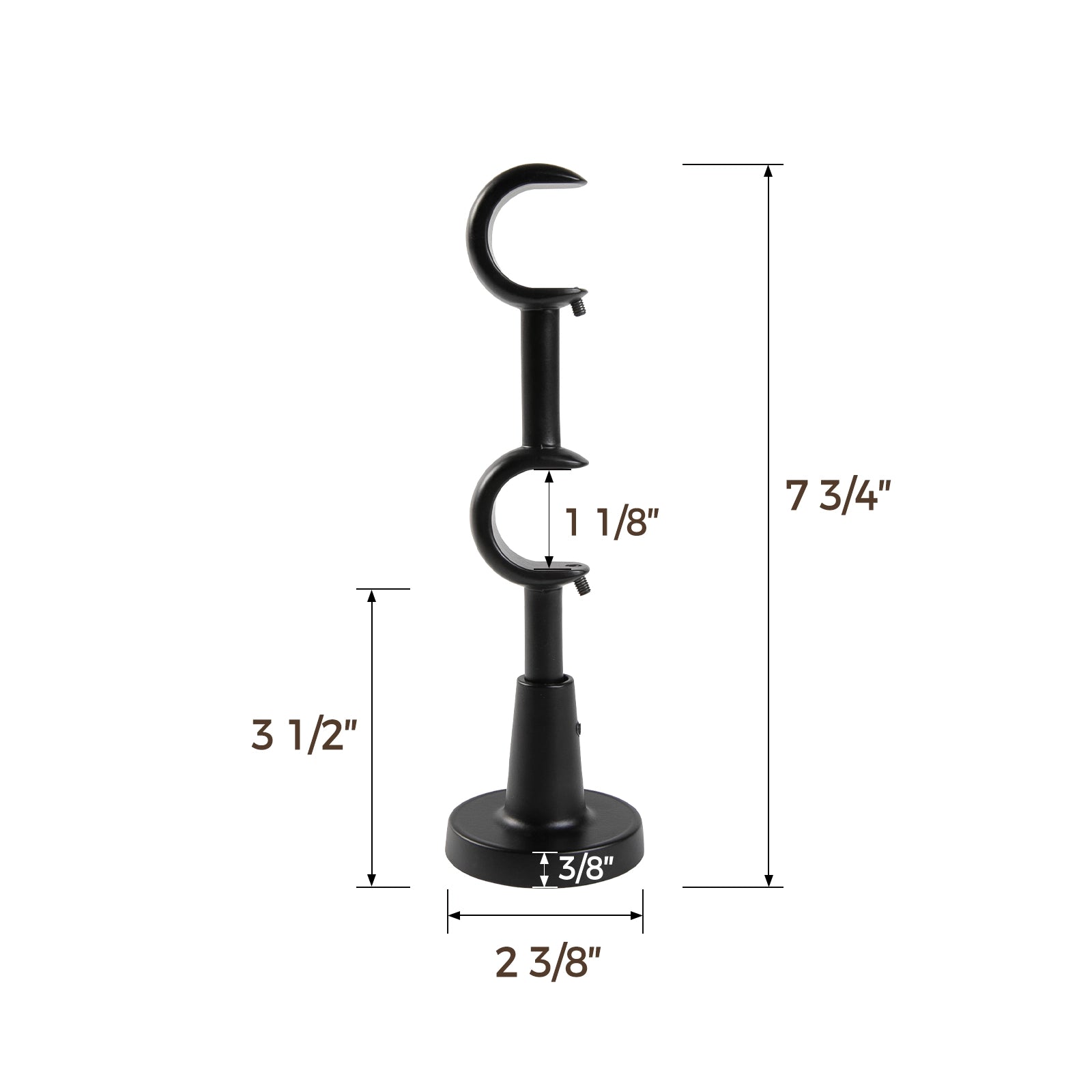 Kelvin Double Window Curtain Rod - Adjustable Tension Rod for Windows, Black Metal Curtain Rod for Home Decor - Perfect for Living Room, Bedroom & Kitchen Windows