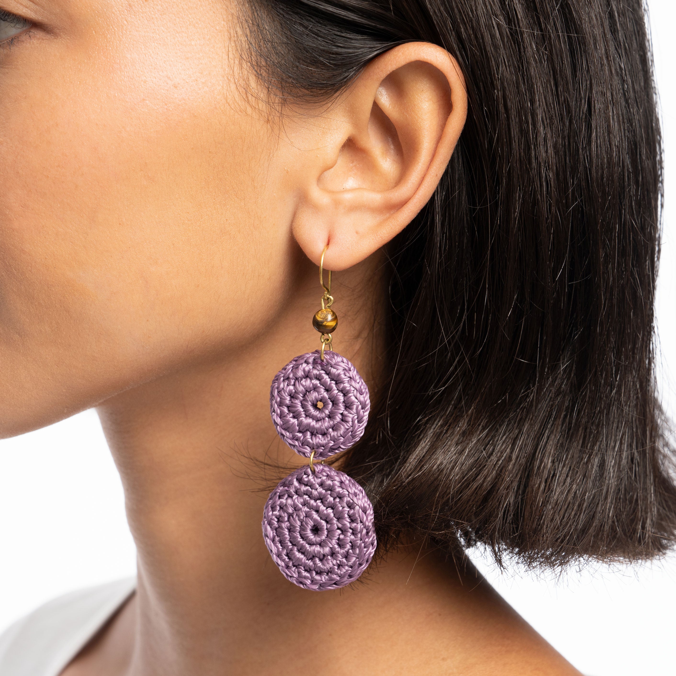 Elegant Jasper Double Disc Earrings for Women - Boho Chic Dangle Jewelry for Casual & Party Wear