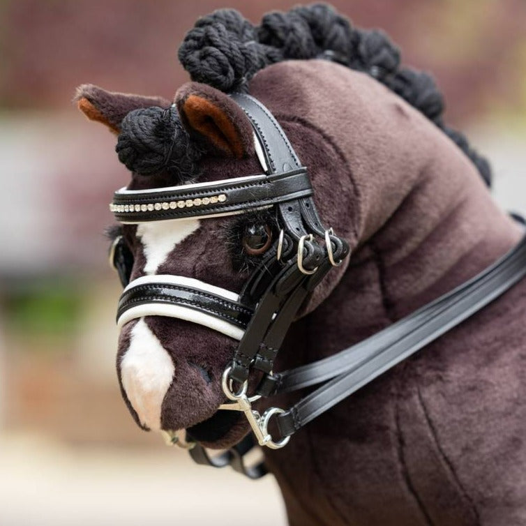 LeMieux Toy Pony Double Dressage Bridle - Premium Horse Riding Equipment for Dressage Training & Show Jumping | Perfect for Kids & Small Ponies