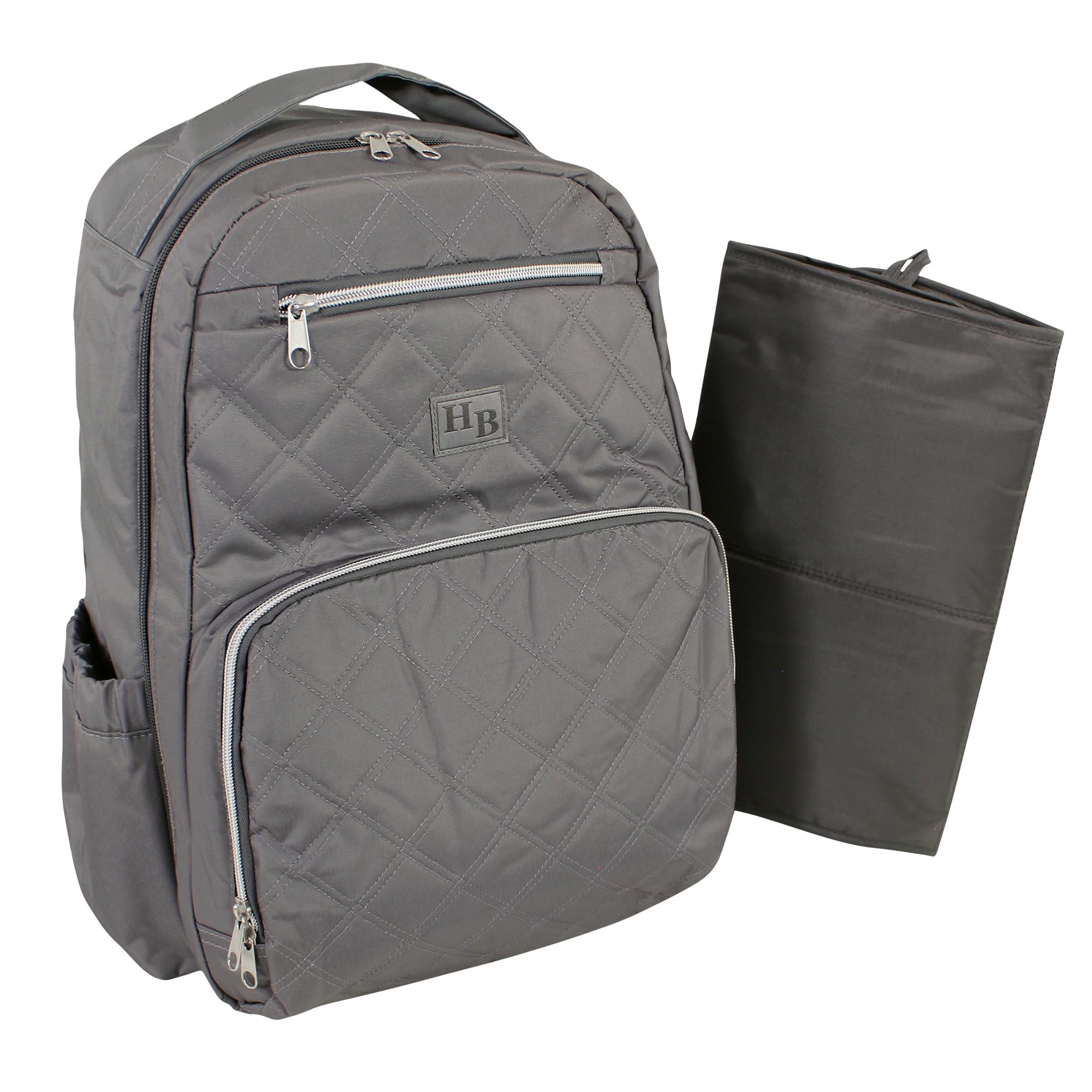 Hudson Baby Unisex Premium Diaper Backpack with Changing Pad - Charcoal Gray, One Size - Perfect for Travel, Daycare & On-the-Go Parents