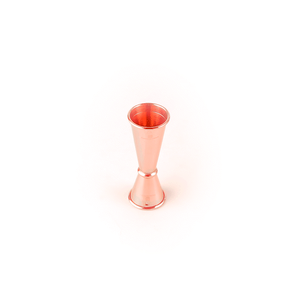 1 oz & 2 oz Copper Plated Stainless Steel Japanese Style Cocktail Jigger - Bar Lux Precision Measuring Cup for Mixing Drinks, Bartending & Home Bar Use