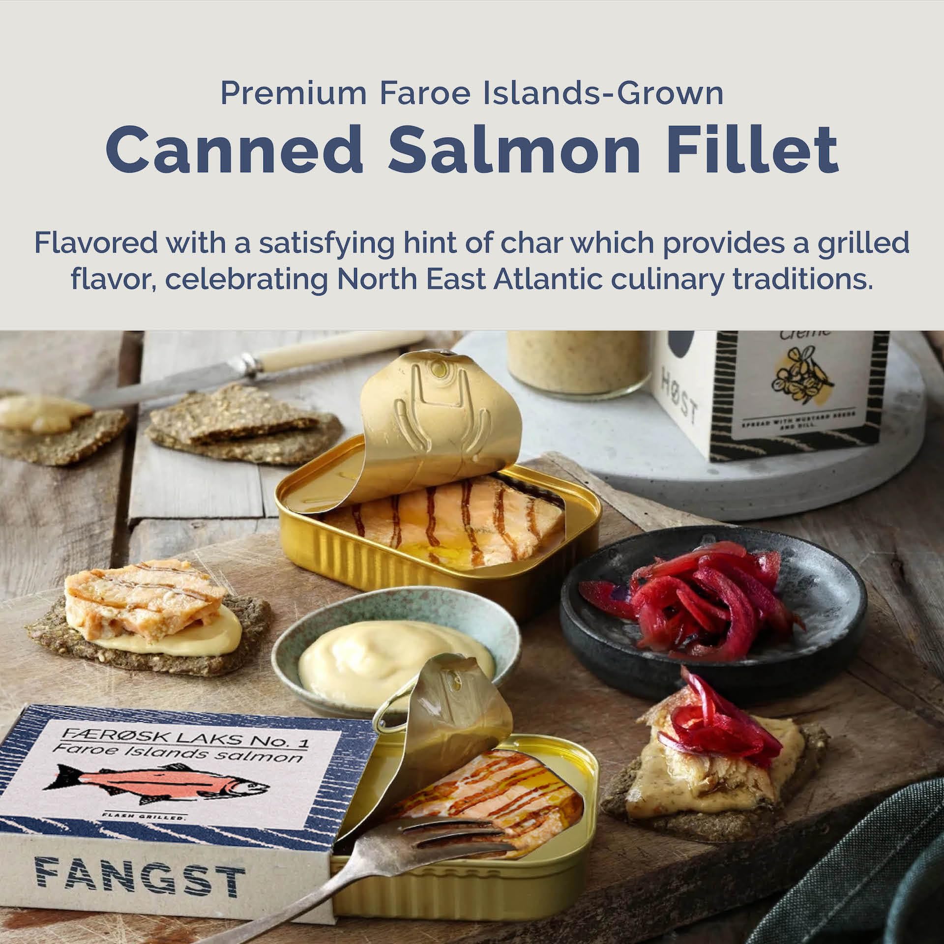 Fangst Laks No. 1 Canned Salmon Fillet in Oil - Premium Tinned Salmon, Sustainable Flash Grilled Fish, High in Omega 3, Keto-Friendly (10 x 110g Cans) - Perfect for Salads, Sandwiches & Healthy Meals