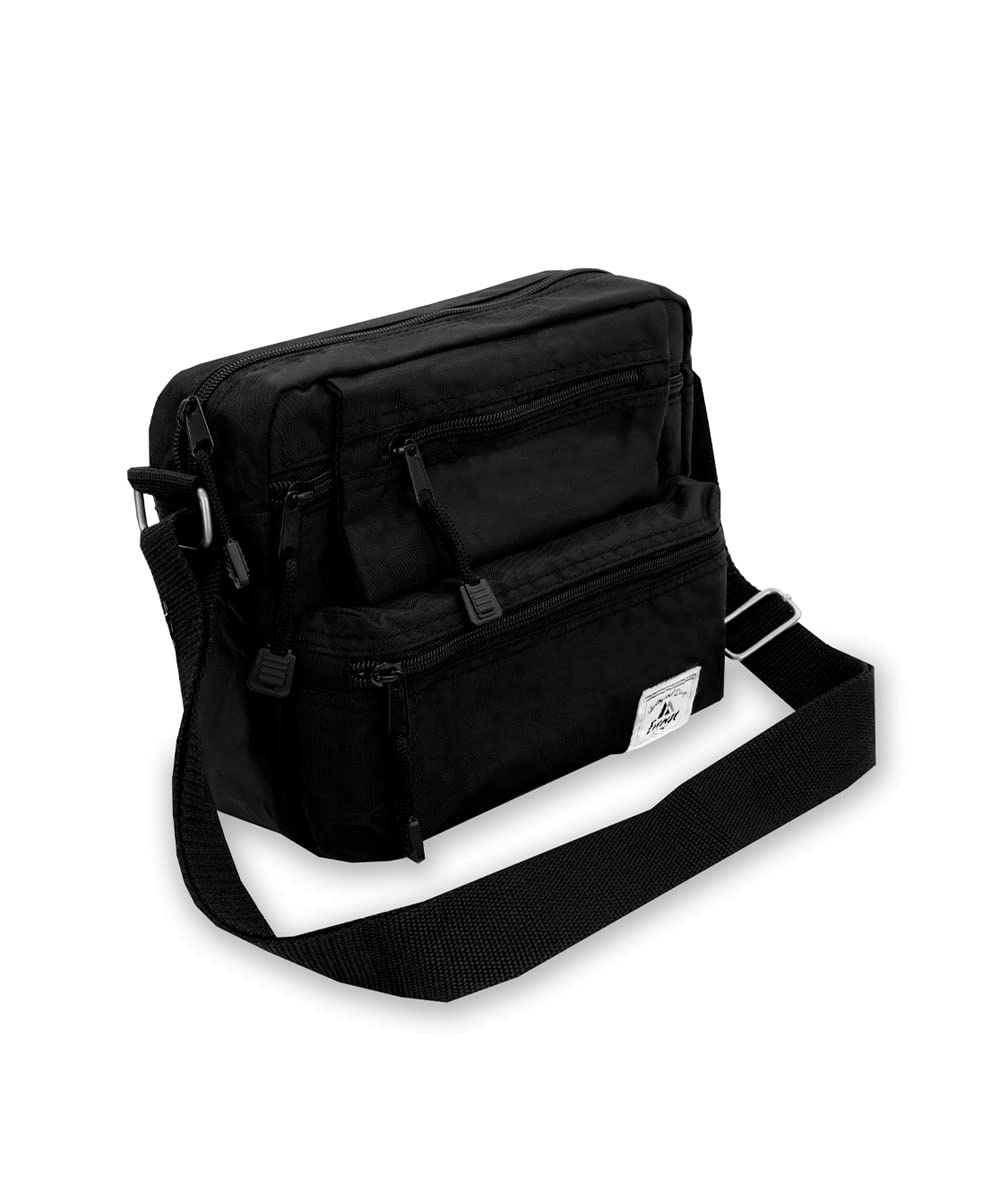 Everest Cross Body Bag for Women & Men - Lightweight & Durable Shoulder Bag - Adjustable Strap, Multiple Pockets - Perfect for Travel, Work & Daily Use - Black, One Size