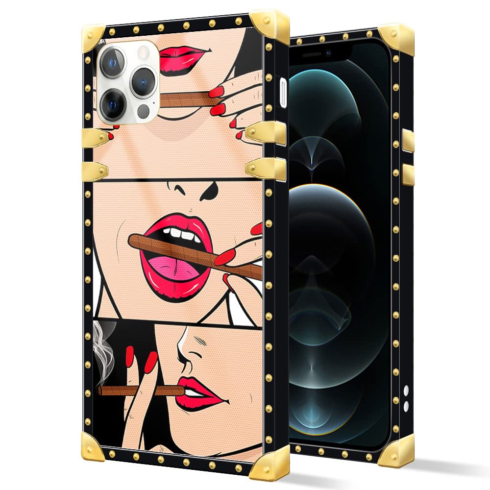 DAIZAG iPhone 11 Pro Max Case - Trippy Smoke Design, Luxury Metal Decoration, Soft TPU Protective Cover for Women | Perfect for Everyday Use, Parties & Travel