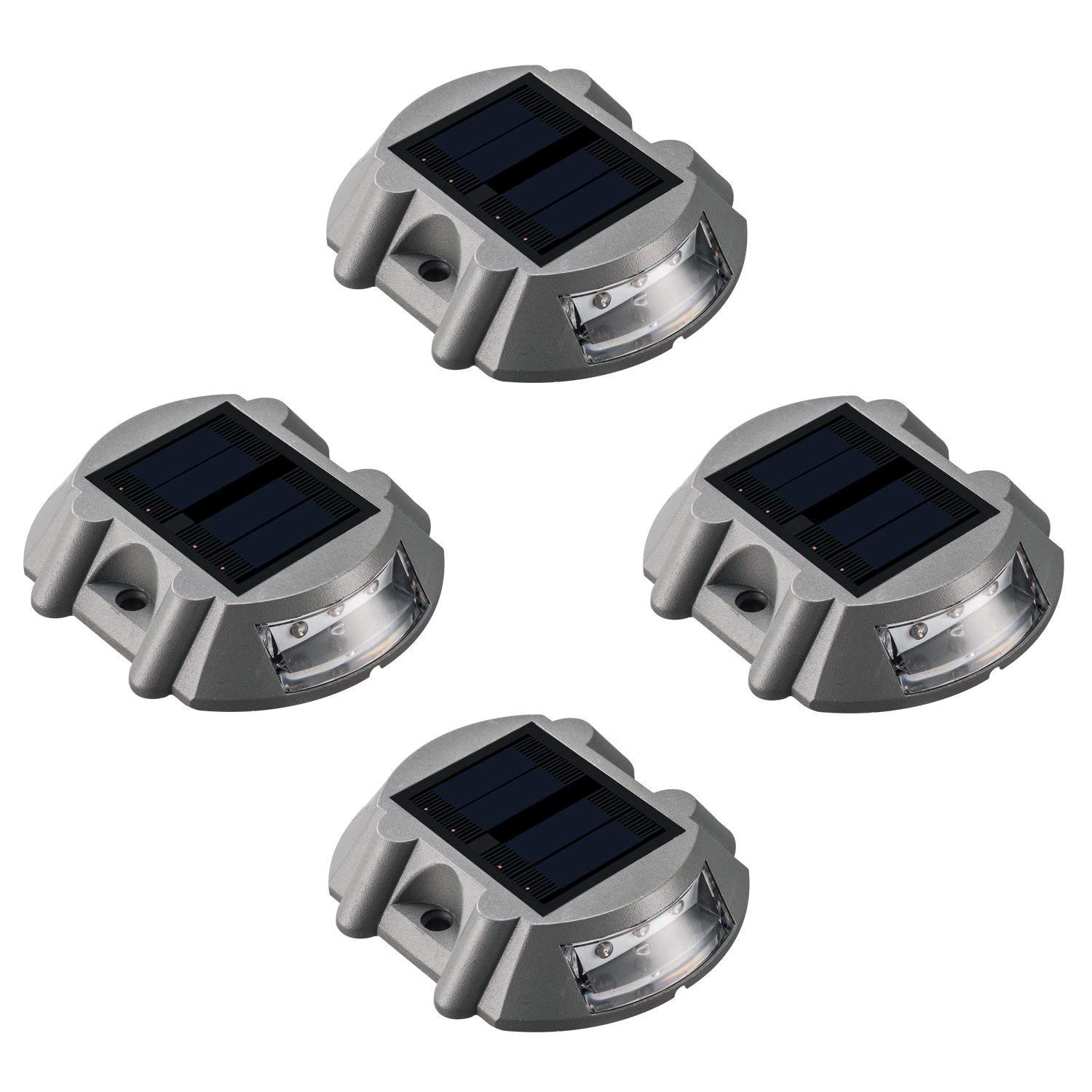 SUNWIND 4 Pack Blue Solar LED Lights - Waterproof Outdoor Solar Deck Lights for Garden, Driveway, Pathway, Patio - Perfect for Nighttime Safety and Landscape Lighting