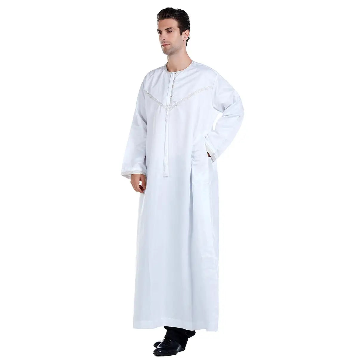 Premium White Thobe Robe for Men - Traditional Arab Middle Eastern Clothing - Perfect for Eid, Weddings & Special Occasions