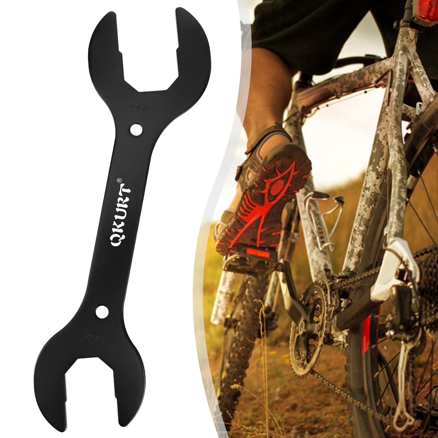 4 in 1 Bike Headset Wrench Tool - Heavy Duty 30/32/36/40mm Bicycle Headset Spanner for MTB, Road & Hybrid Bikes - Perfect for Bike Maintenance & Repair