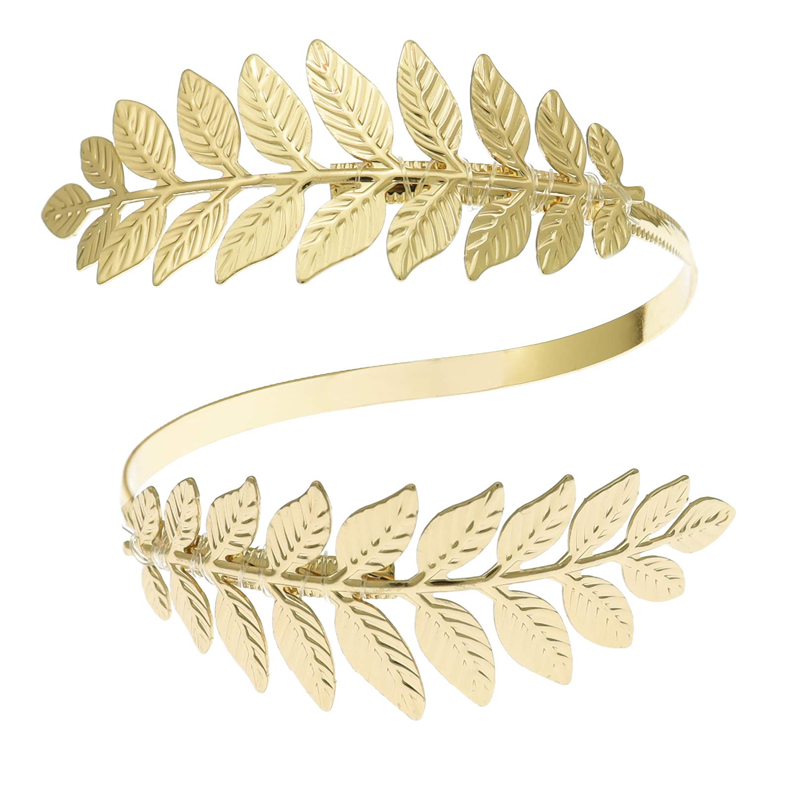 RechicGu Leaf Tree Bracelet - Adjustable Upper Arm Cuff Bangle for Women, Greek Roman Laurel Leaf Armband for Christmas, Festival, Bridal & Boho Style - Perfect for Weddings, Costume Parties and Holiday Events