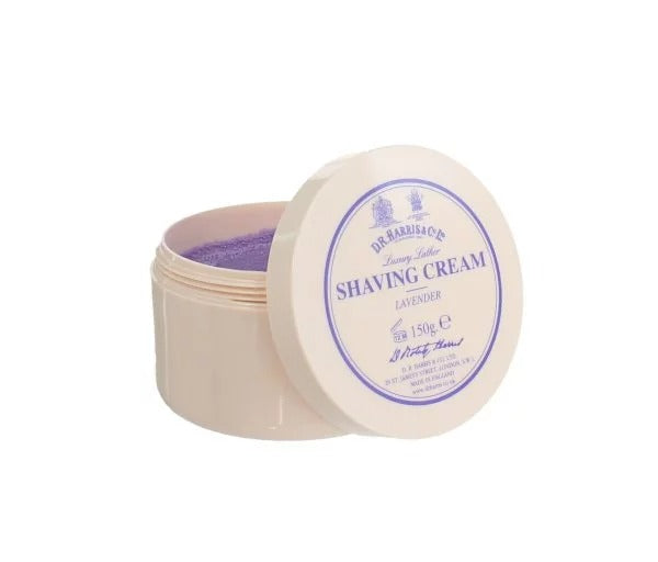 D.R. Harris Lavender Shaving Cream for Men - 150g Bowl | Premium Traditional Wet Shaving Cream for Sensitive Skin | Perfect for Daily Shaving Routine & Gift Sets