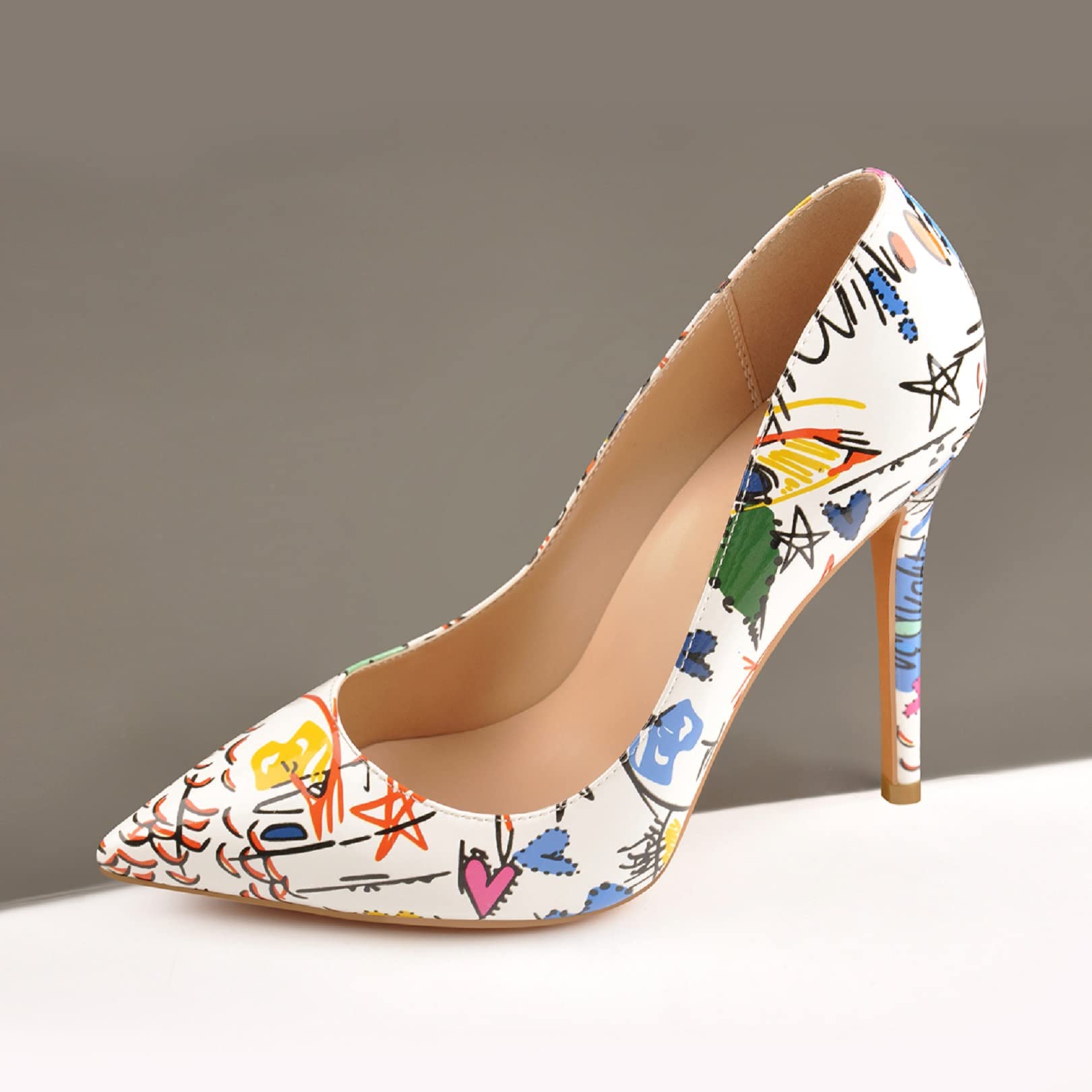 Richealnana Women's Classic Pointed Toe High Heel Pumps - 4.7 Inch Sexy Stiletto Heels for Office, Party & Evening Wear
